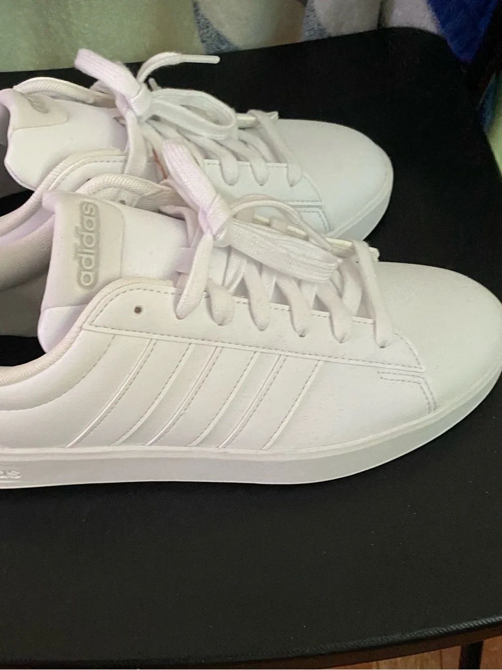 adidas White Low-Top Leather Sneakers